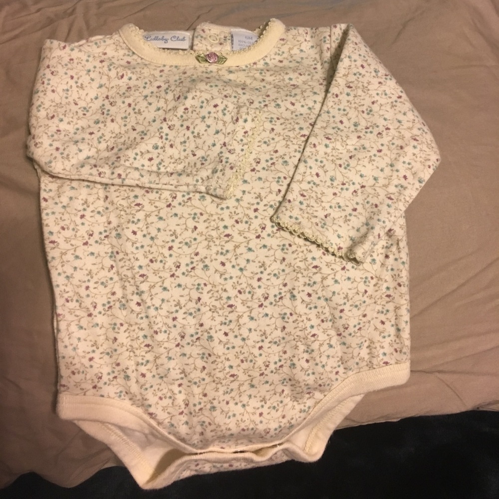 💙Lullaby Club💙•Long Sleeve Floral Onesie•