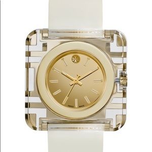 Tory burch Izzie ladies watch Ivory patent gold