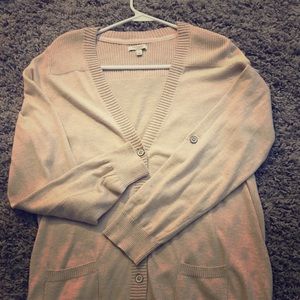 Oatmeal colored lightweight cardigan