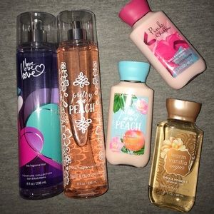 Assortment of bath and body works products