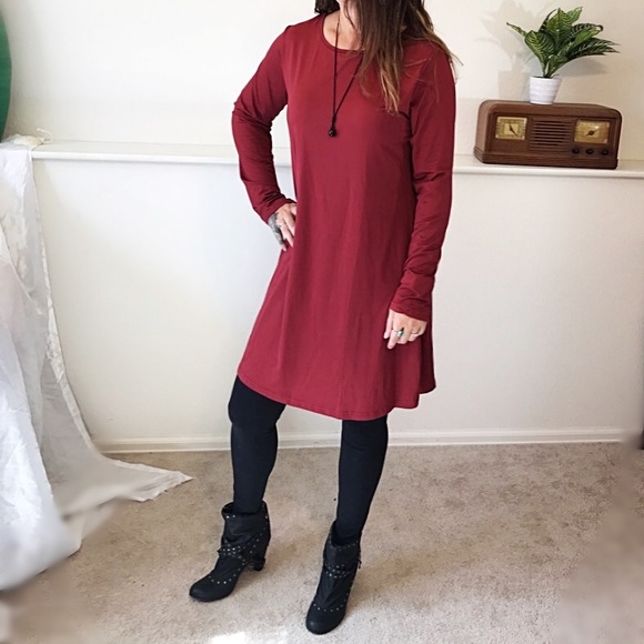 NEW Dress Long Sleeve Deep Wine Color Festival - Picture 2 of 6