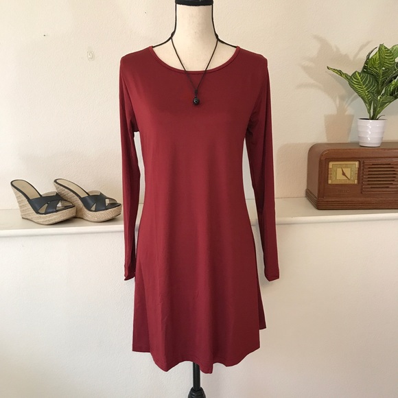 NEW Dress Long Sleeve Deep Wine Color Festival - Picture 3 of 6