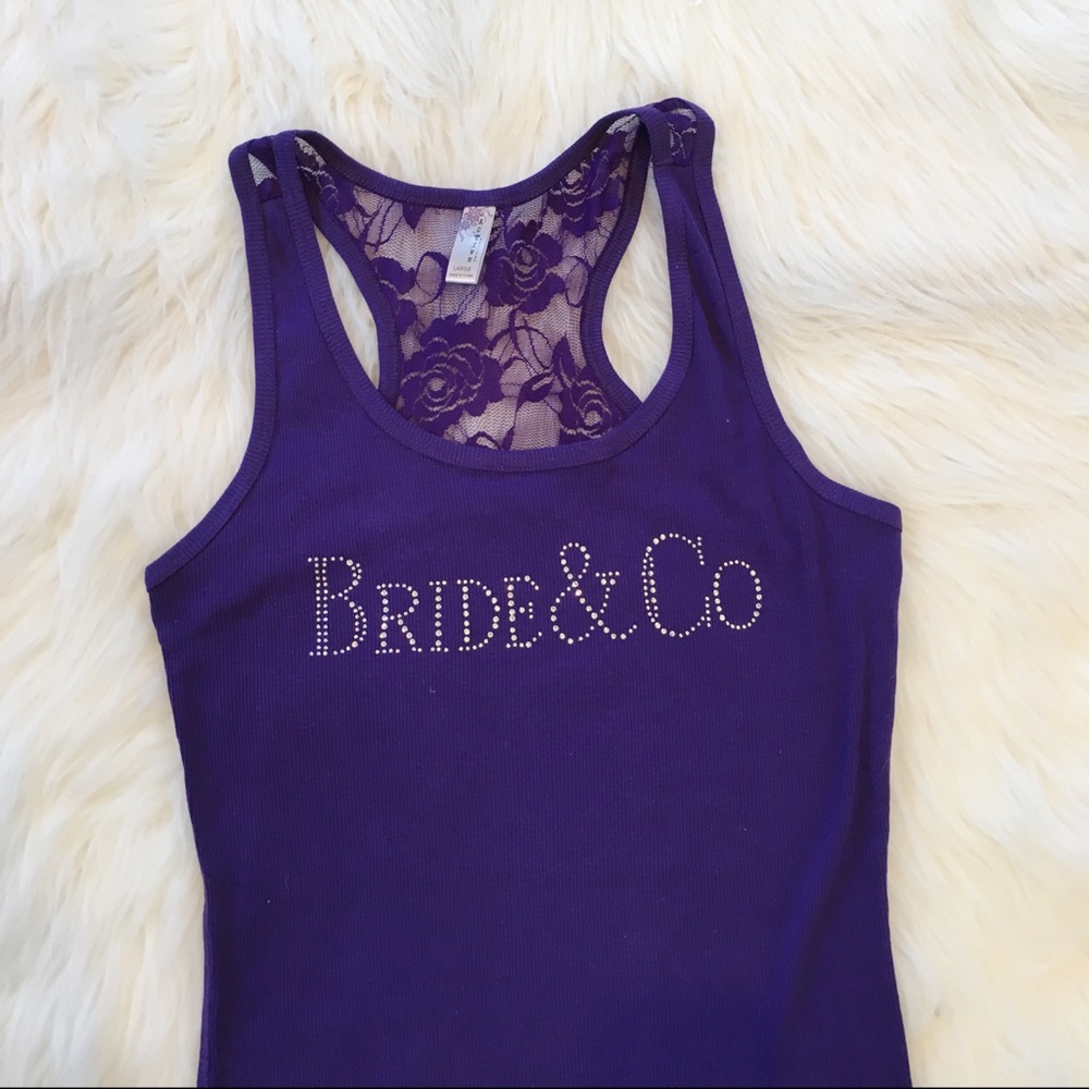 Bride Purple Lace Racerback Tank - Picture 2 of 4