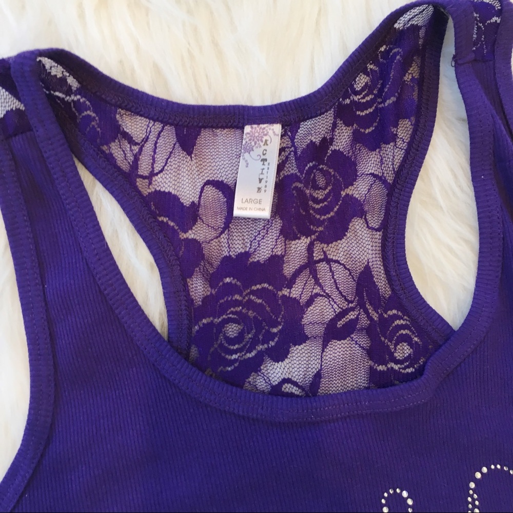 Bride Purple Lace Racerback Tank - Picture 3 of 4