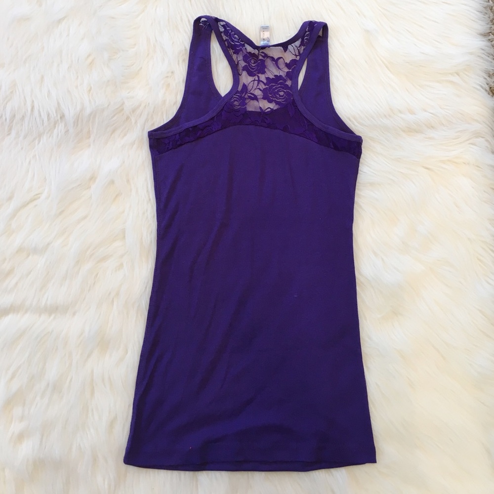 Bride Purple Lace Racerback Tank - Picture 4 of 4