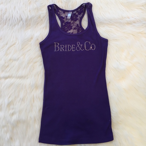 Tops - Bride Purple Lace Racerback Tank