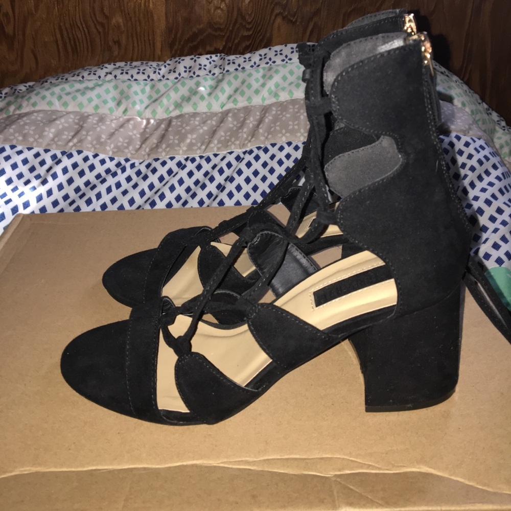 Pair of black heeled sandals