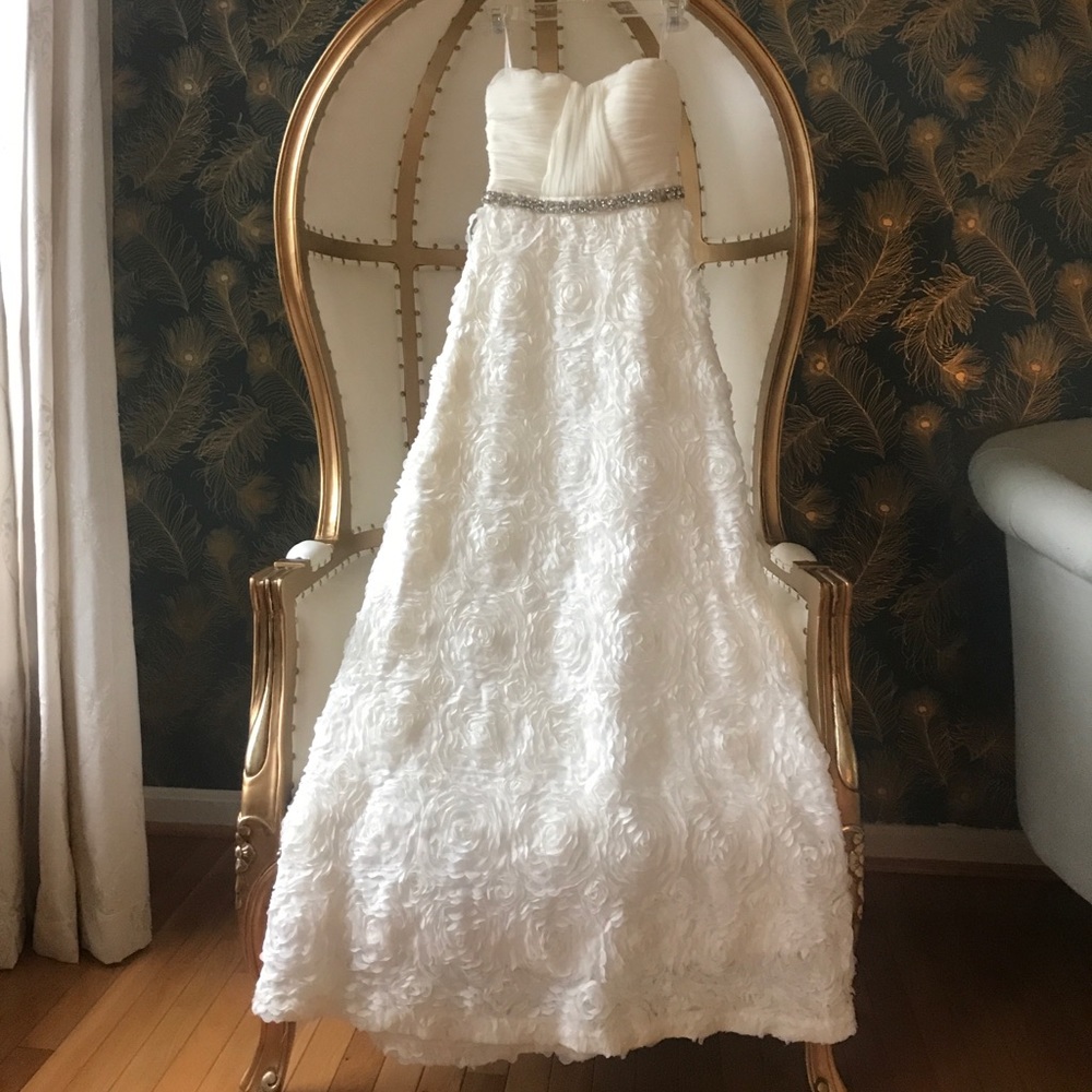 NWT White floor length evening gown/wedding dress