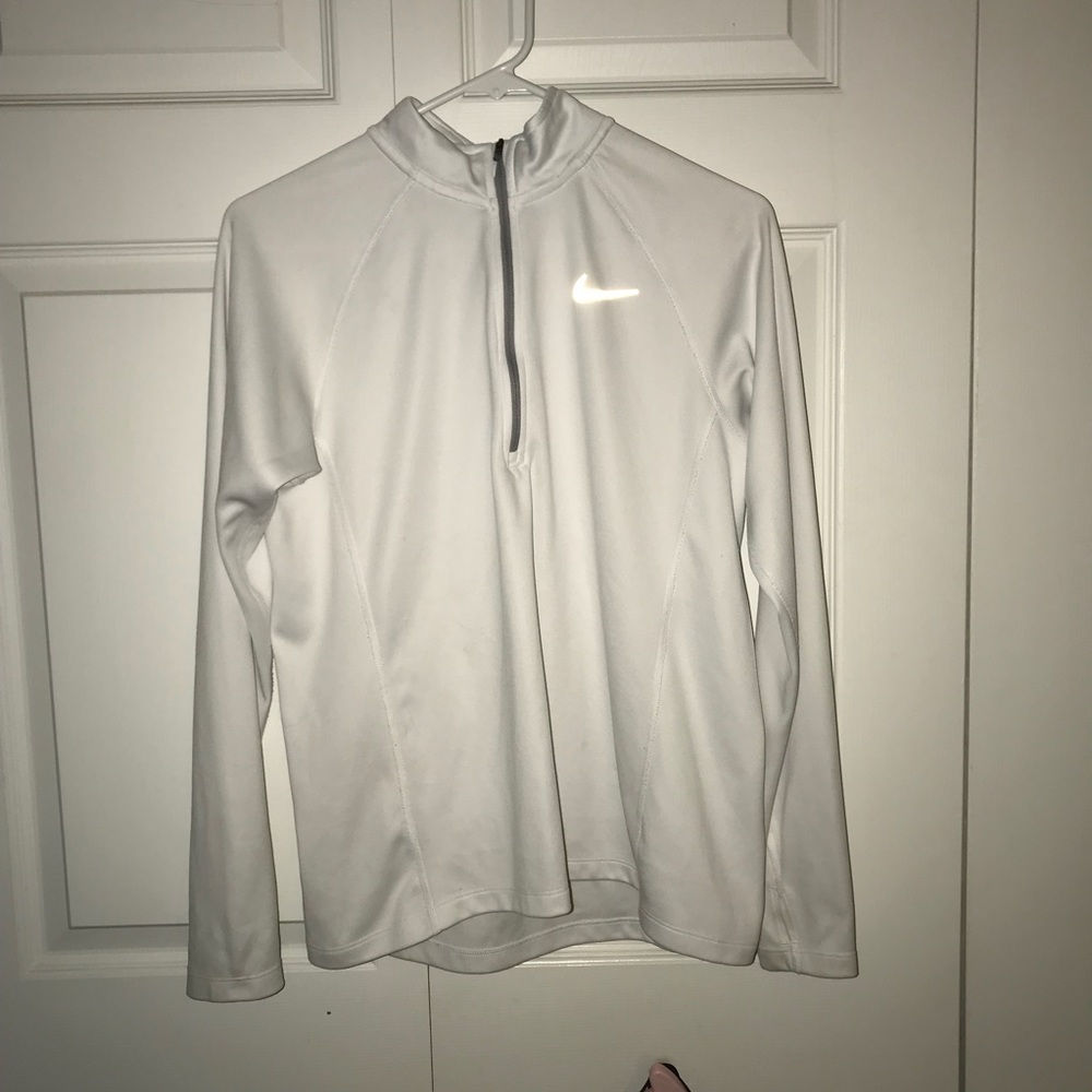 white nike quarter zip pullover