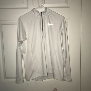 white nike quarter zip pullover