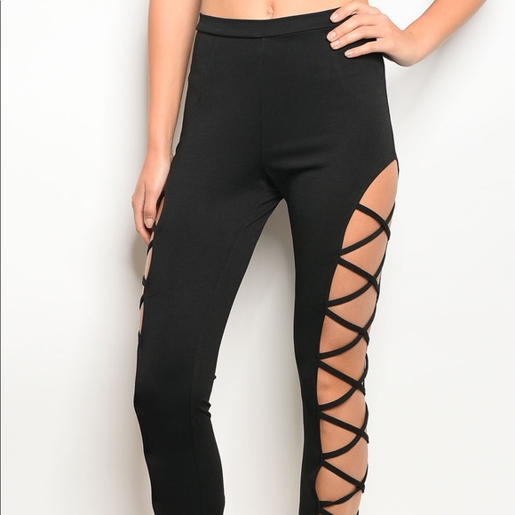 Crossed Black Pants | - Picture 2 of 3