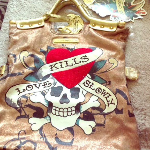 Stunning ED HARDY Tote bag love kills slowly NEW! - Picture 1 of 8