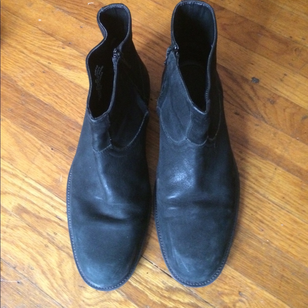 Banana Republic Black Suede Zipper Boot