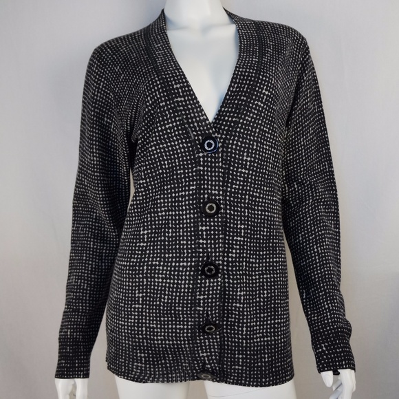 Tory Burch Sweaters - TORY BURCH Black Ivory Wool Sweater - size XL