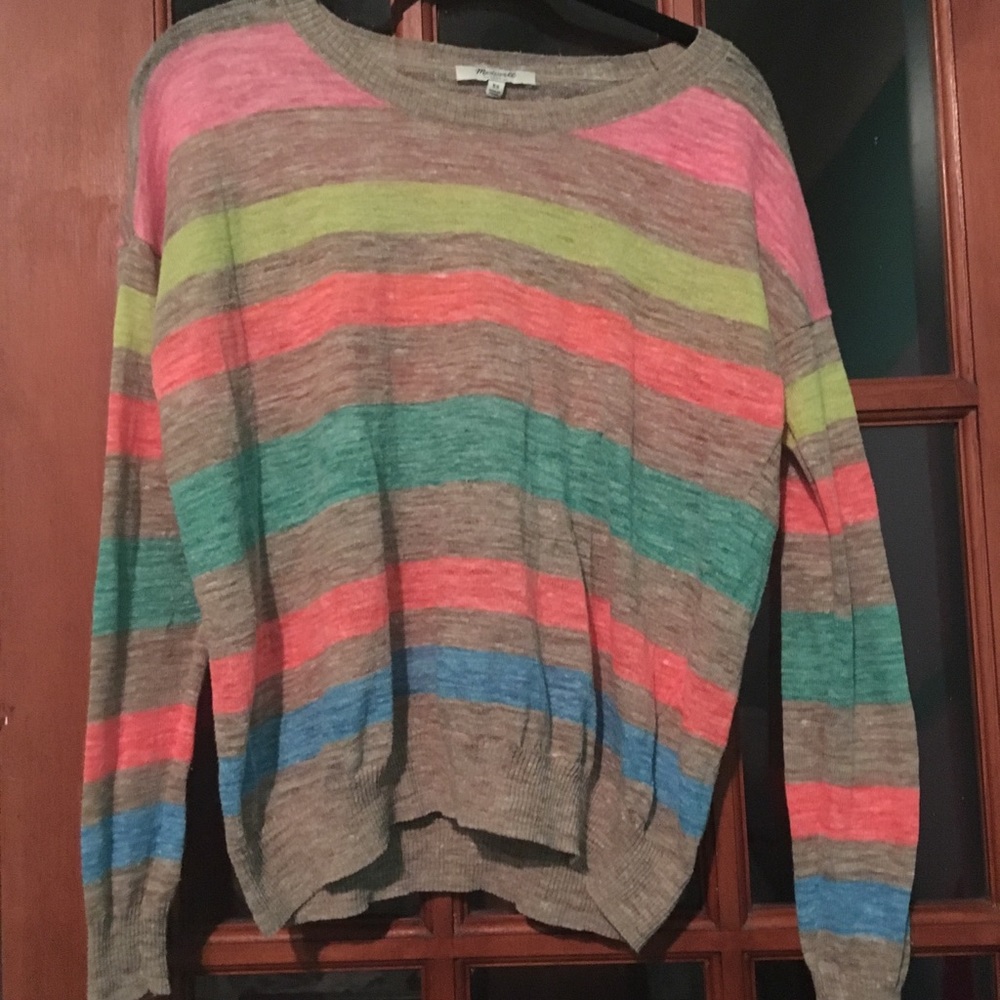 Madewell neon striped sweater size:XSM