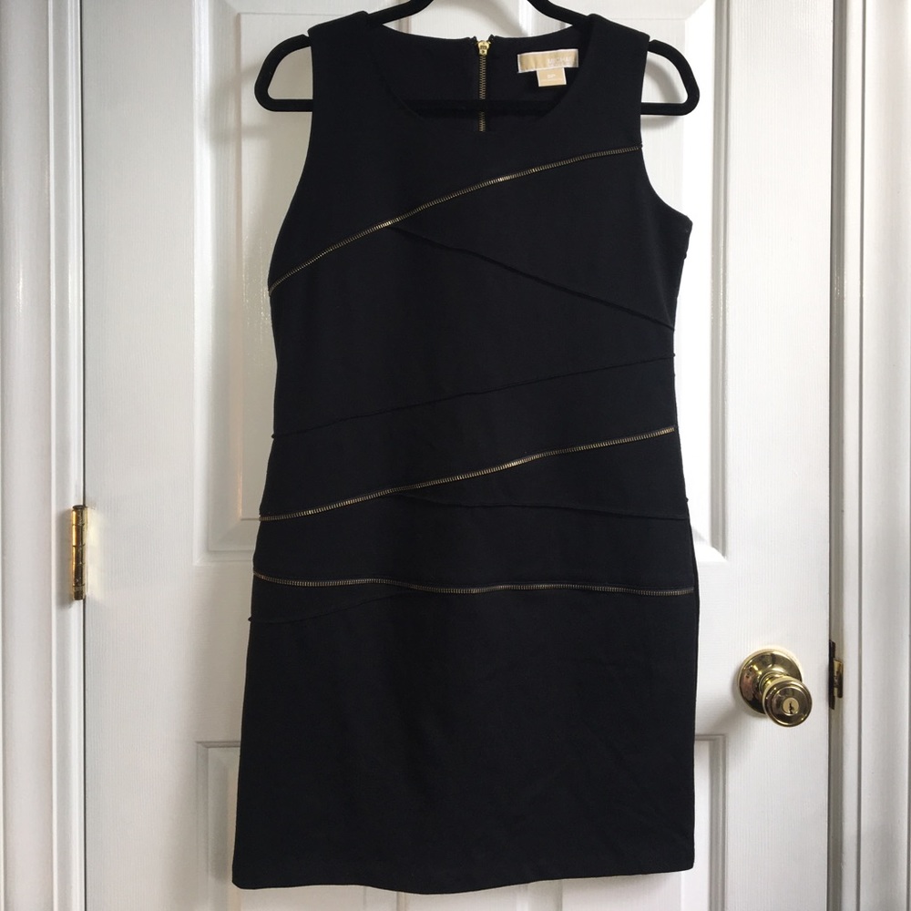 New! MICHAEL KORS sexy black zipper dress size 8P