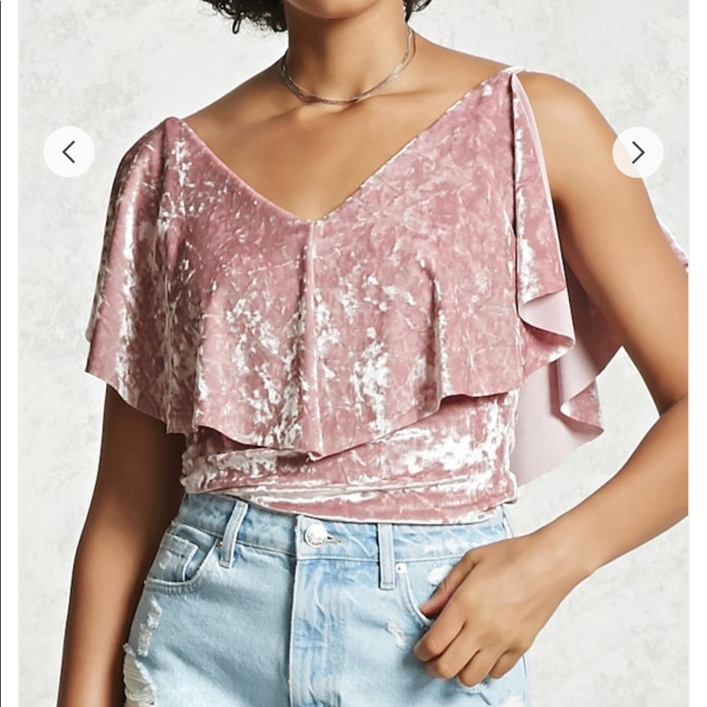 Forever 21 pink velvet shirt SZ small