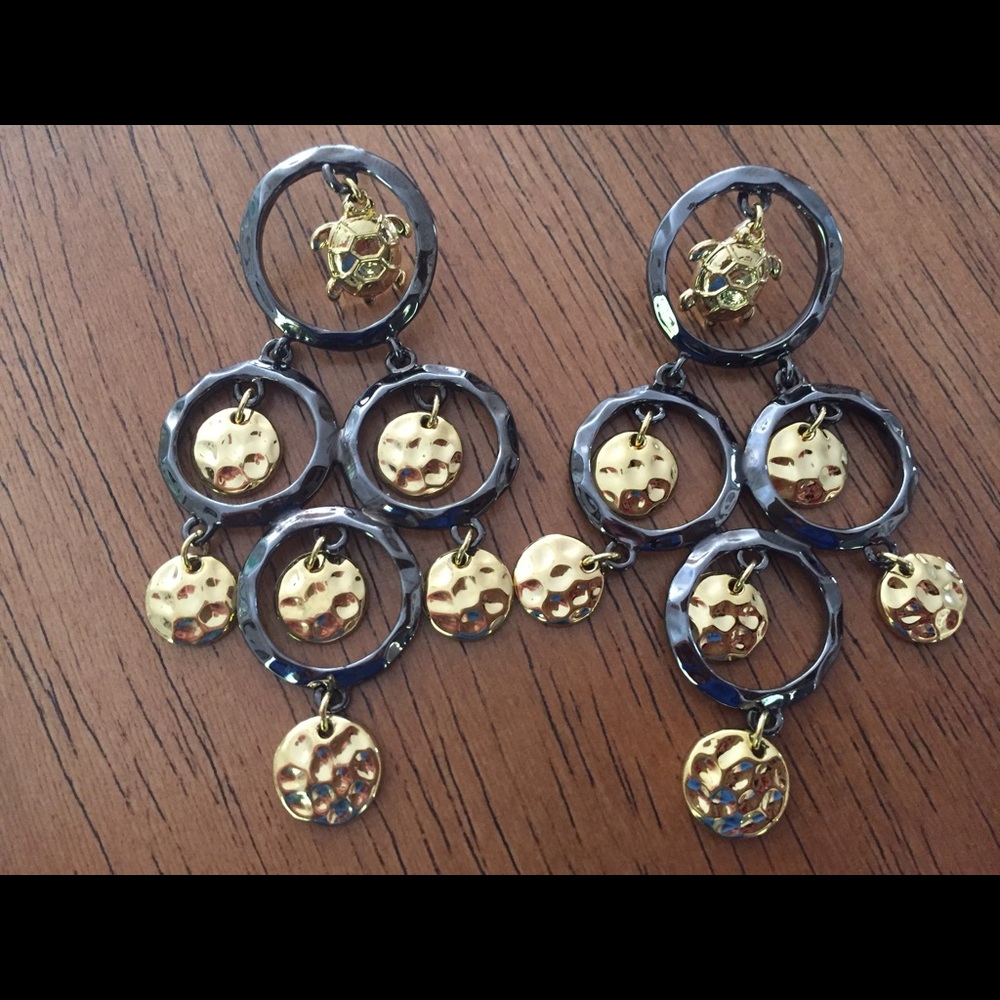 Bronze & Gold Dangly earrings