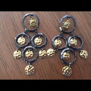 Bronze & Gold Dangly earrings