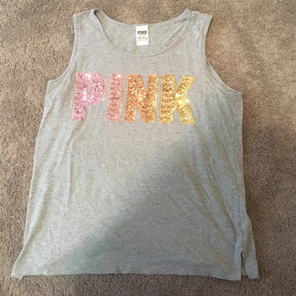 Victoria Secret Pink sequins tank top.