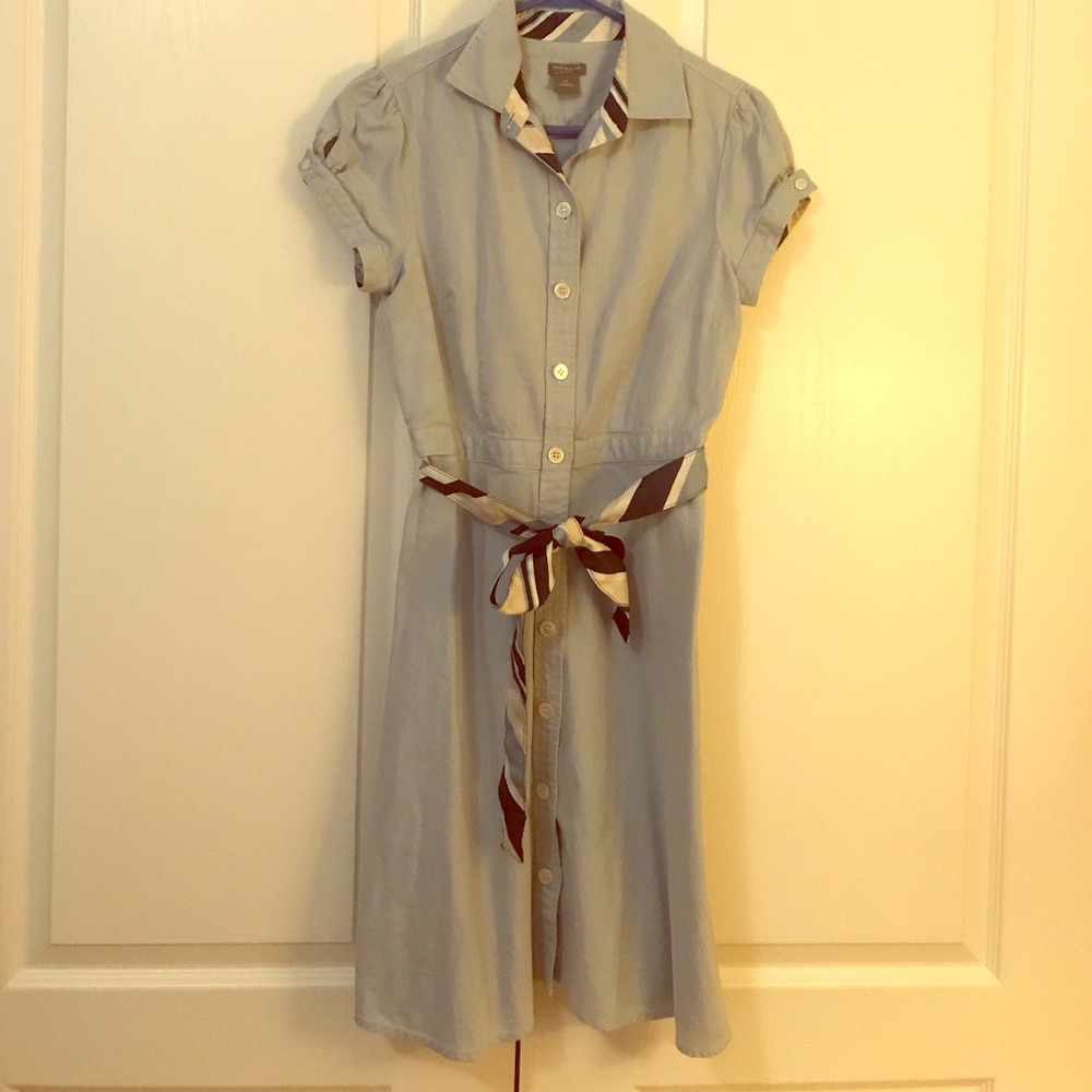 Light blue Ann Taylor shirt-dress