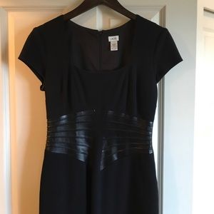 Black Pointe dress with faux leather waist