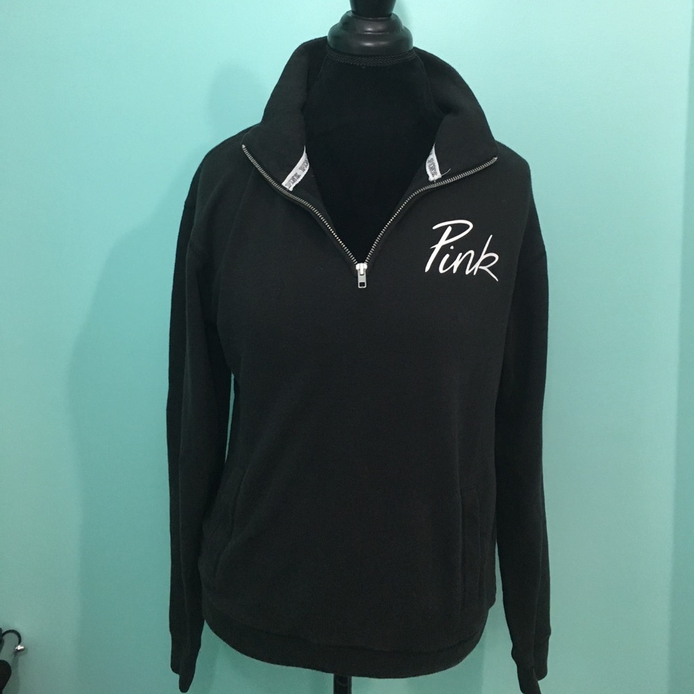 Black Victoria Secret PINK half zip hoodie XS