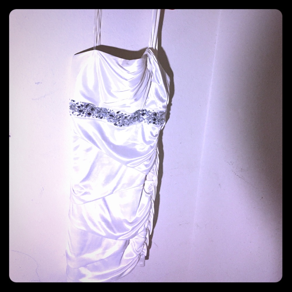 Silk white elegant dress