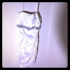 Silk white elegant dress