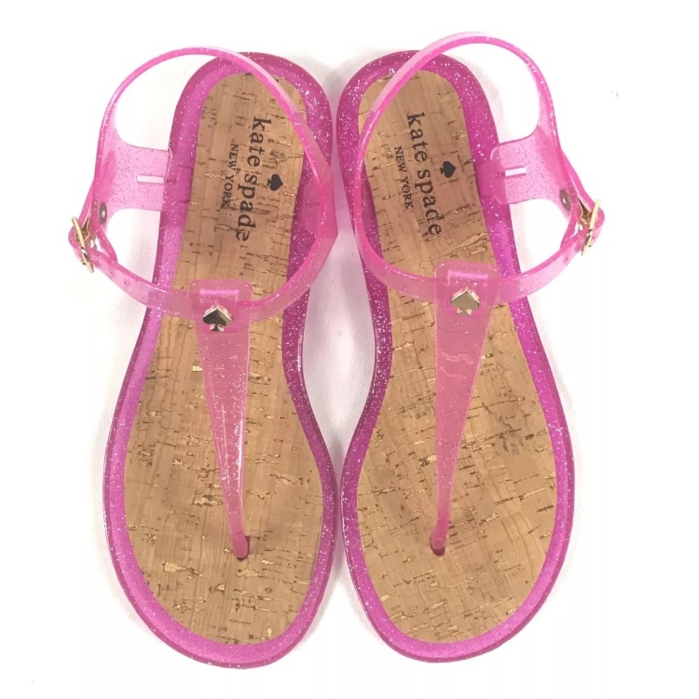 Kate Spade Yari Pink Glitter Jelly Sandals