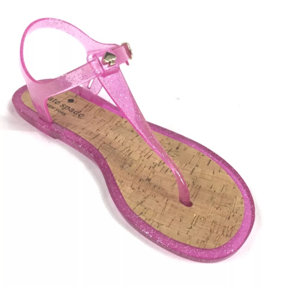 Kate Spade Yari Pink Glitter Jelly Sandals - Picture 3 of 8