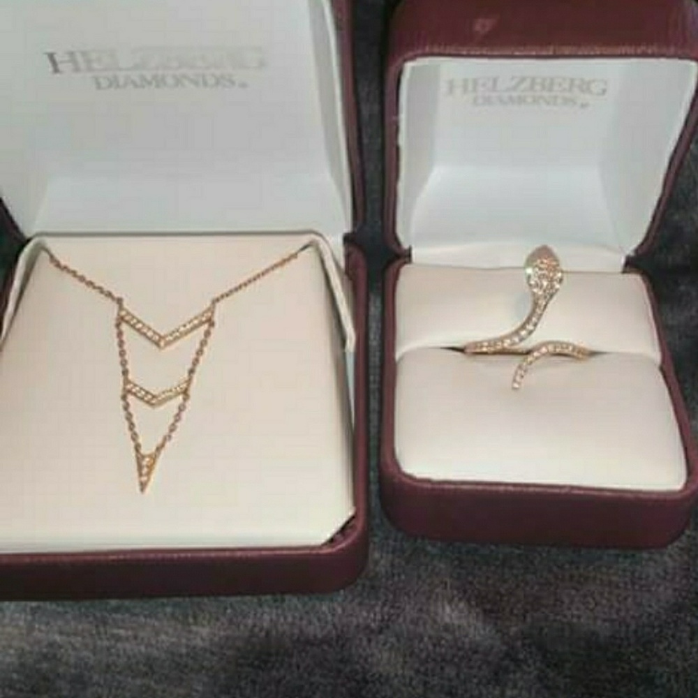 Rose Gold/Diamond Ring and Necklace Set