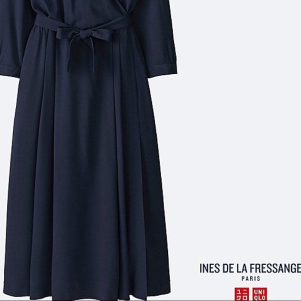 Inès de la Fressange for Uniqlo Navy Wrap Dress