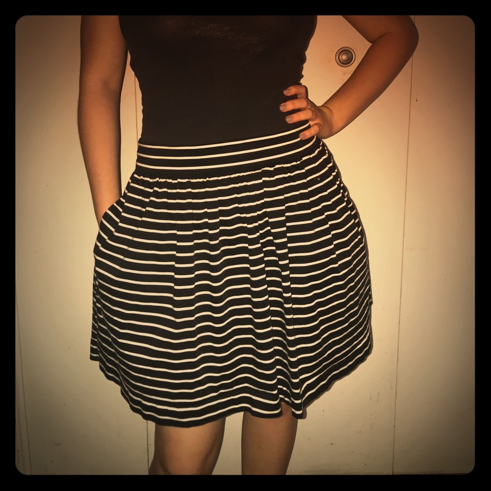 striped flowy skirt