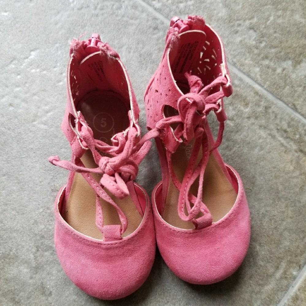 Pink toddler zip-up flats