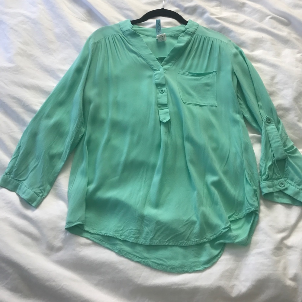 Mint colored blouse