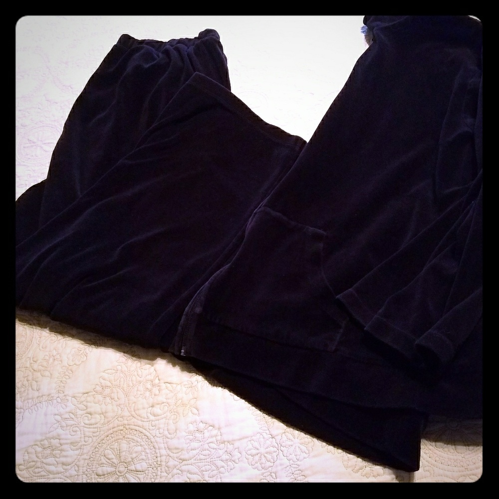 Black Velour Warm-up outfit