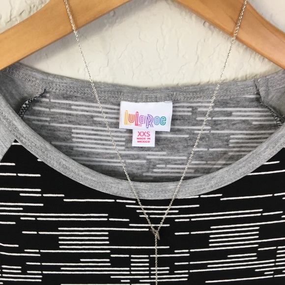 🔴LAST CALL🔴 LuLaRoe Black Gray Dash Julia Dress - Picture 3 of 4