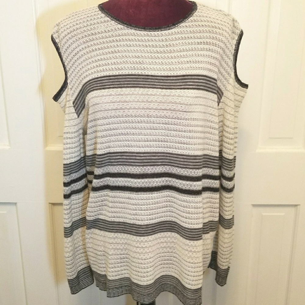 Cold Shoulder Striped Top
