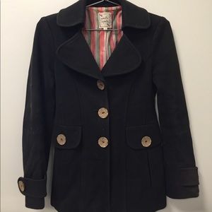 Nanette Lepore Black Heavy Knit Peacoat