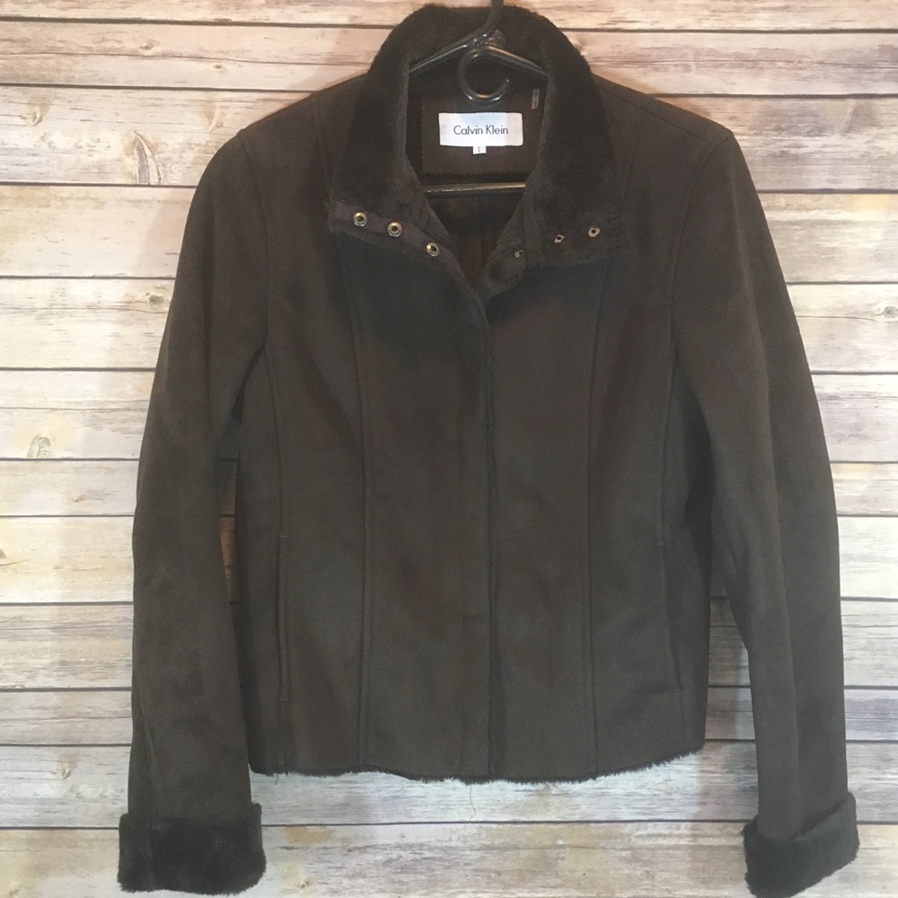 CALVIN KLEIN BROWN COAT SIZE SMALL