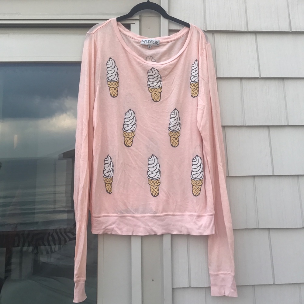 Wildfox ice cream print long sleeve shirt