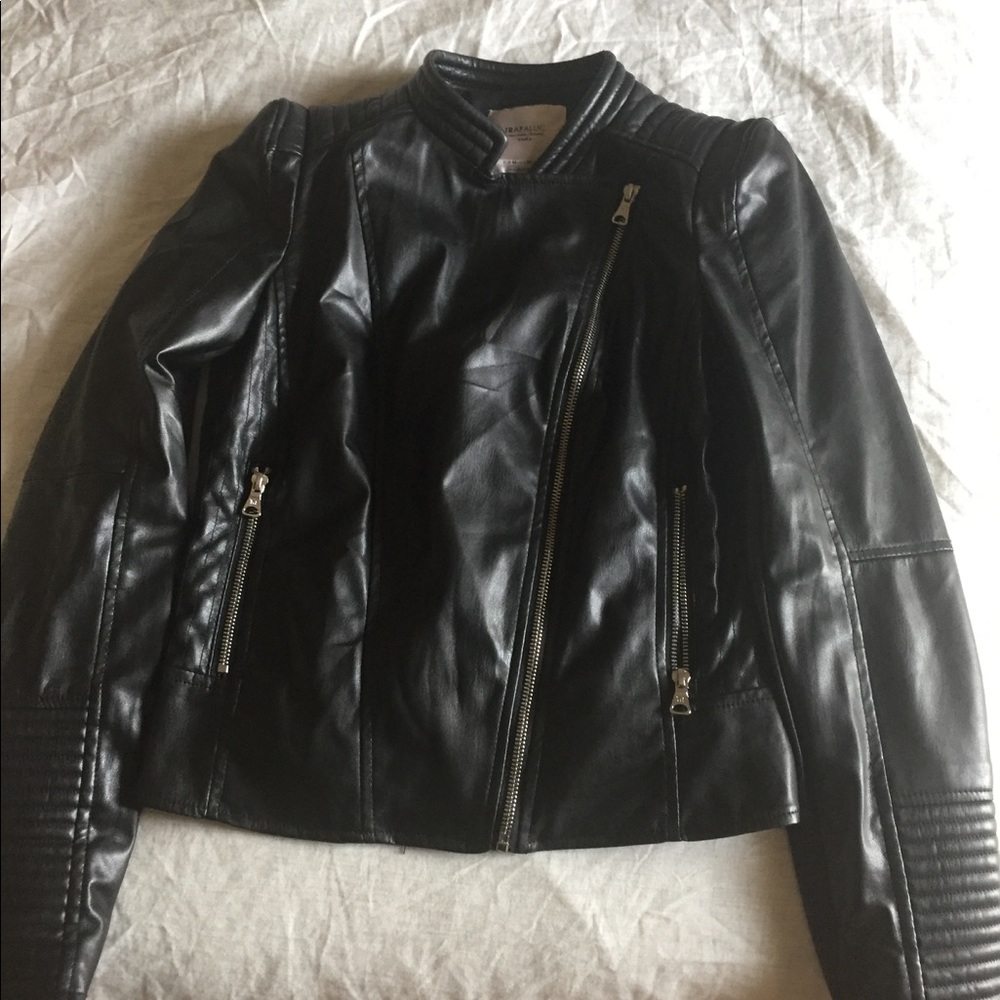 Faux leather biker jacket