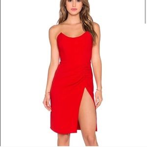 NBD red strapless good for me dress.