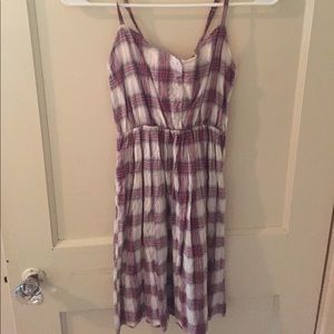 Red and cream gingham dress