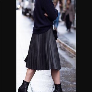 Zara Pleated Patent Leather Skirt