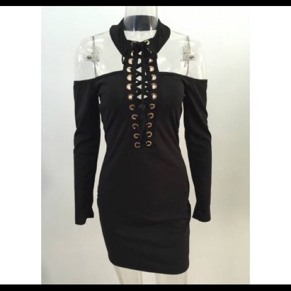 Cold Shoulder Lacey Dress - Picture 2 of 8