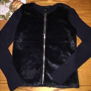 Ann Taylor Sweater. Fur front. Size Small