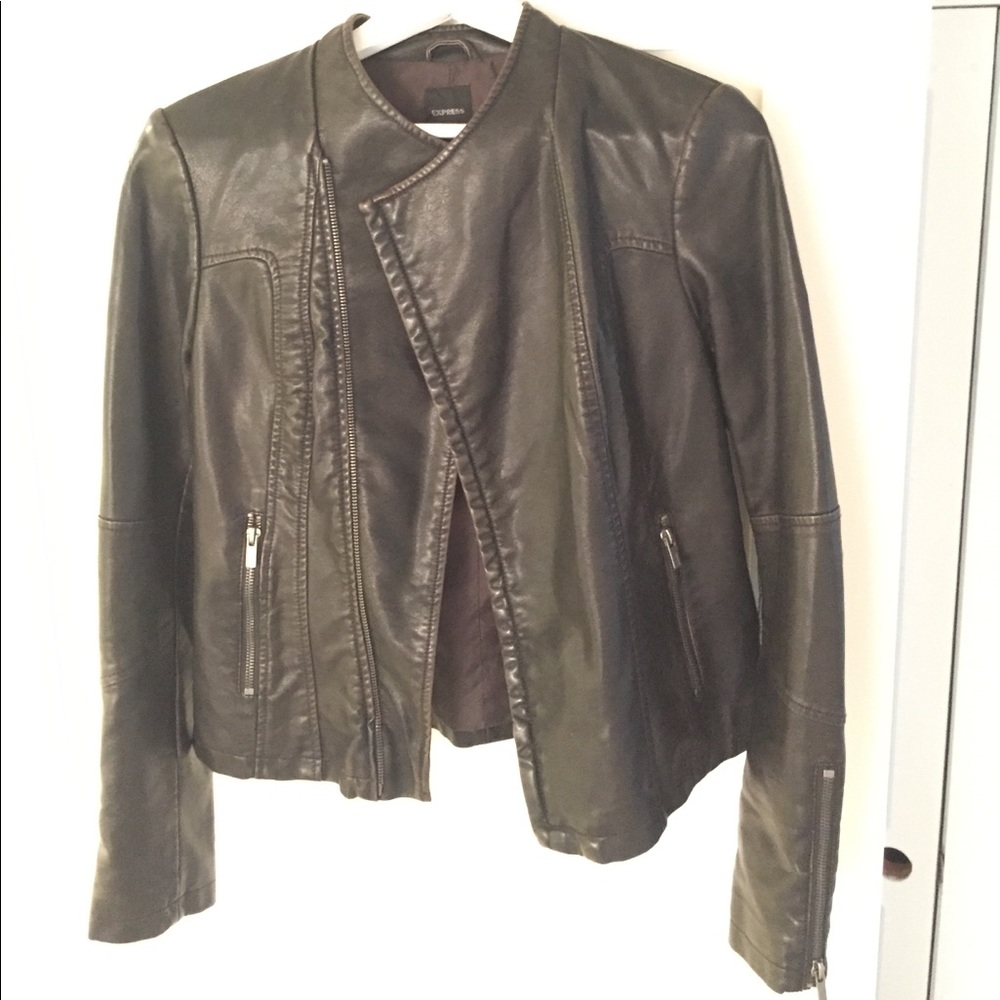 Express faux leather moto jacket
