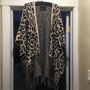 Akira leopard print poncho sweater
